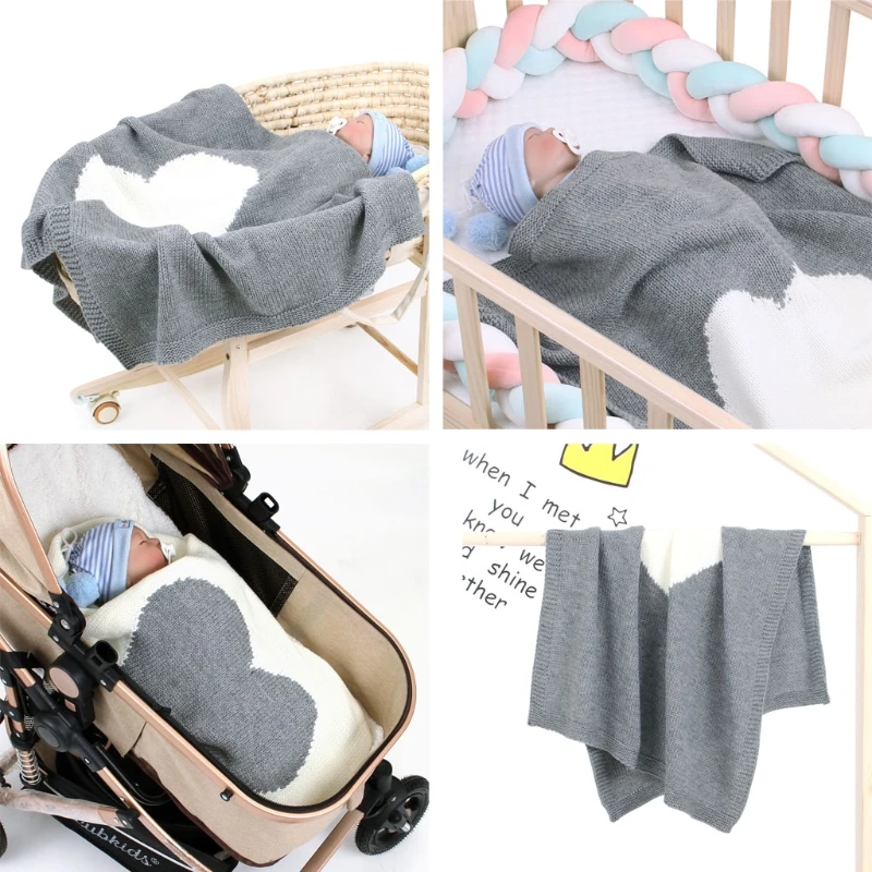 

K3NE Baby Blankets Knitted Newborn Bebes Stroller Bedding Sleep Cover Infant Swaddle Wrap Blanket Quilt Multi-Function