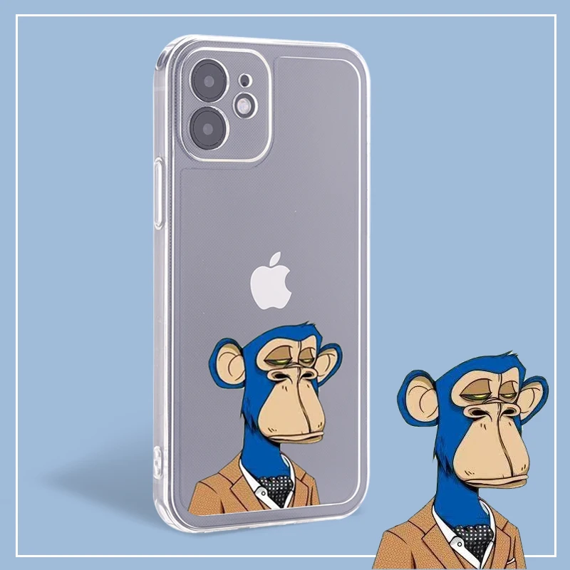 

Cartoon Monkey Creative Protection Clear Phone Case For iPhone 11 12 Pro Max Mini XS XR 7 8P Soft Transparent Phone Cover Coque