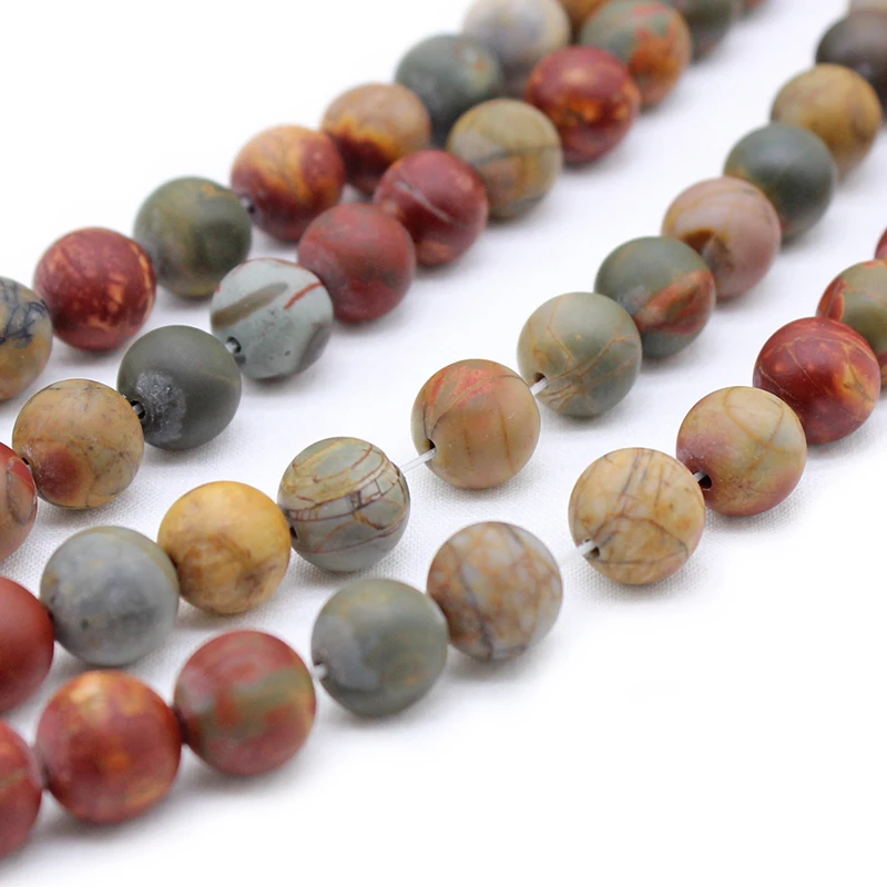 С натуральным камнем матовый красный Пикассо Ясперс бусины для самостоятельного