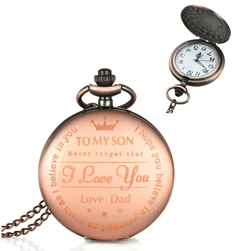День отца винтажная цепочка ретро карманные часы ожерелье для Дедушки подарки