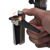 2021 new creative foldable pipe lighter portable folding pipe metal inflatable lighter press ignition mens smoking gadgets