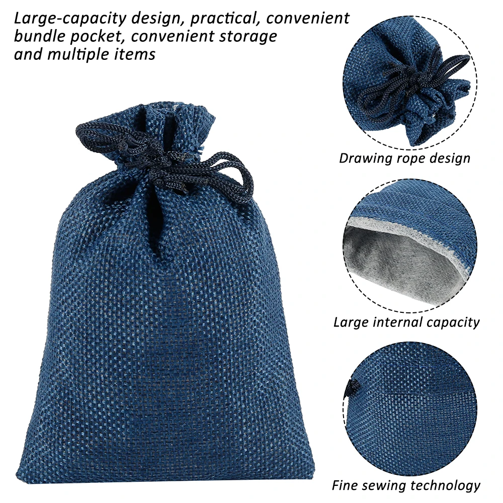 24 шт. деревянная зернистая сумка на завязках льняные сумки для хранения подарок