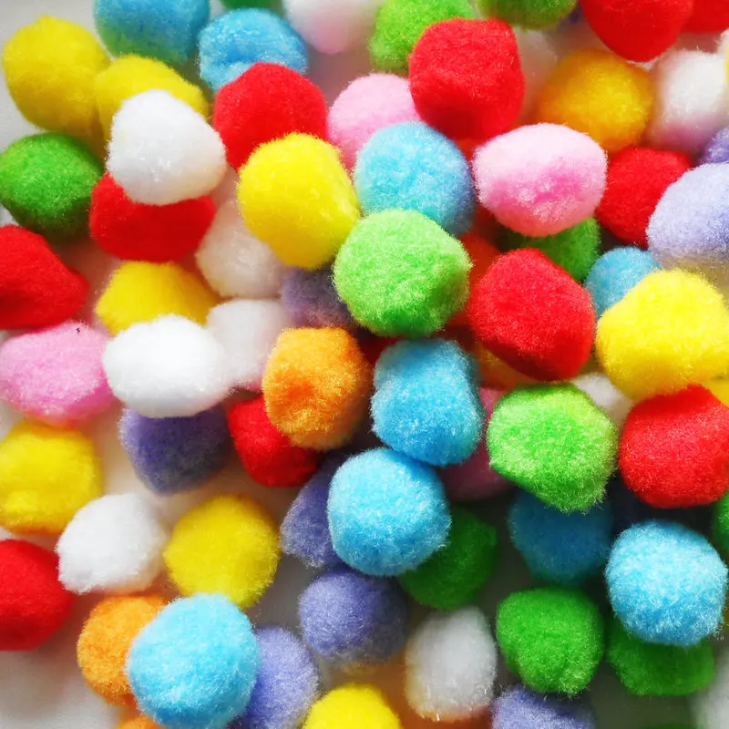 Помпон разноцветный 3 см 10 шт. | Игрушки и хобби