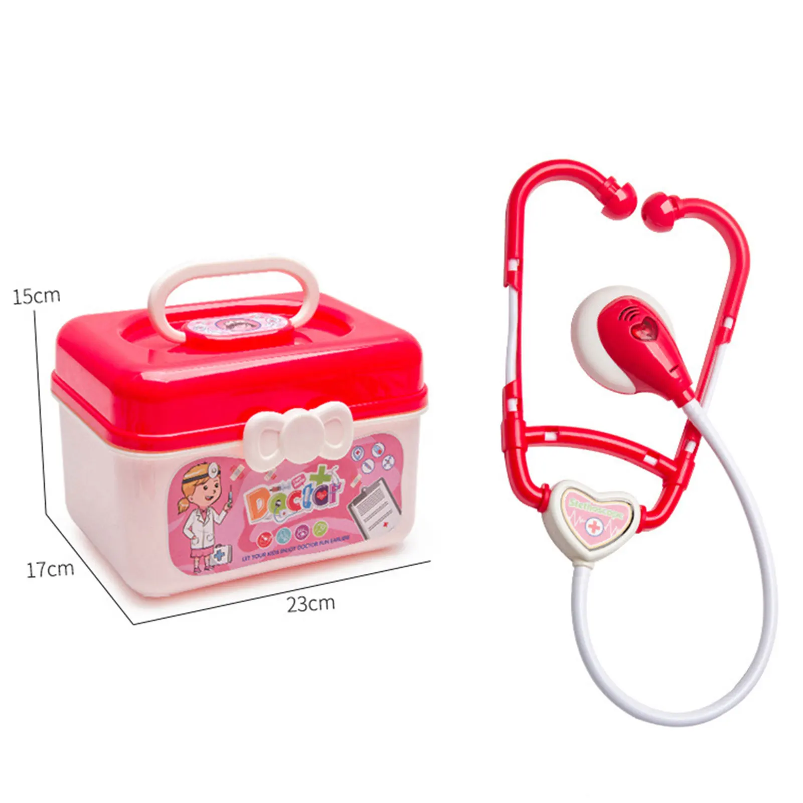 

Doctor Medical Equipment Stethoscope Toy Set Children Play Storage Box Kids Gift