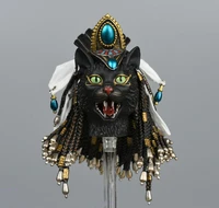 16 tbleague pl2021 181 a cat goddess bastet black version open mouth head sculpture model for fans collection