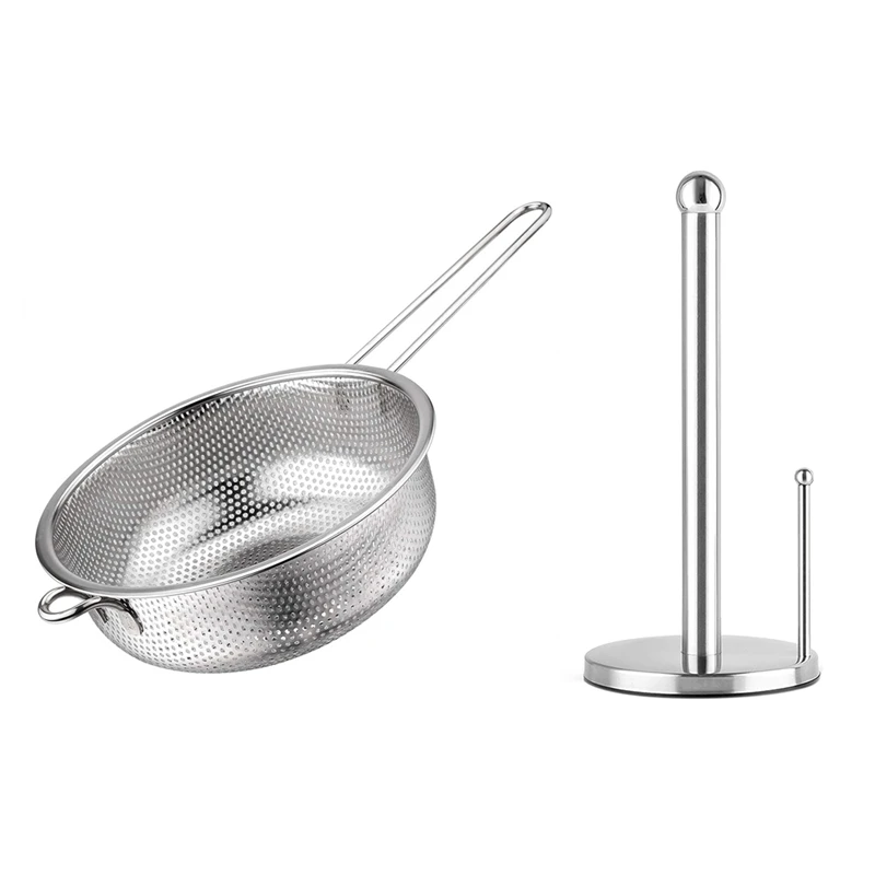 

Micro-Perforated Strainer With Long Handle With Paper Towel Holder - Standing Paper Towel Holder