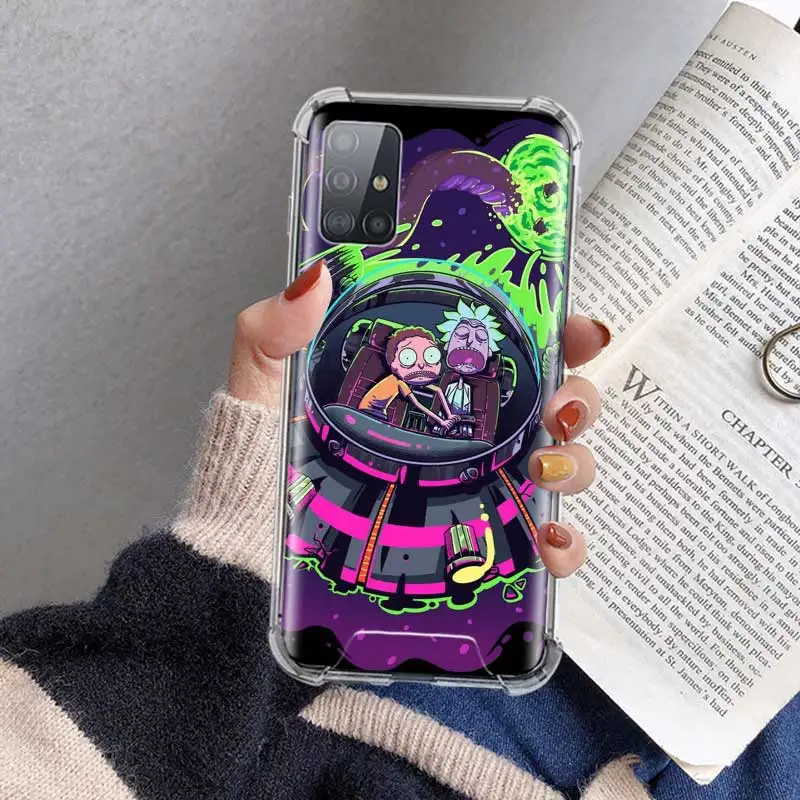 

Soft Cover For Samsung Galaxy A71 A51 5G M51 M31 A41 A31 A21 A01 A21s Fall Proof Airbag Phone Cases Rick Anime Morty