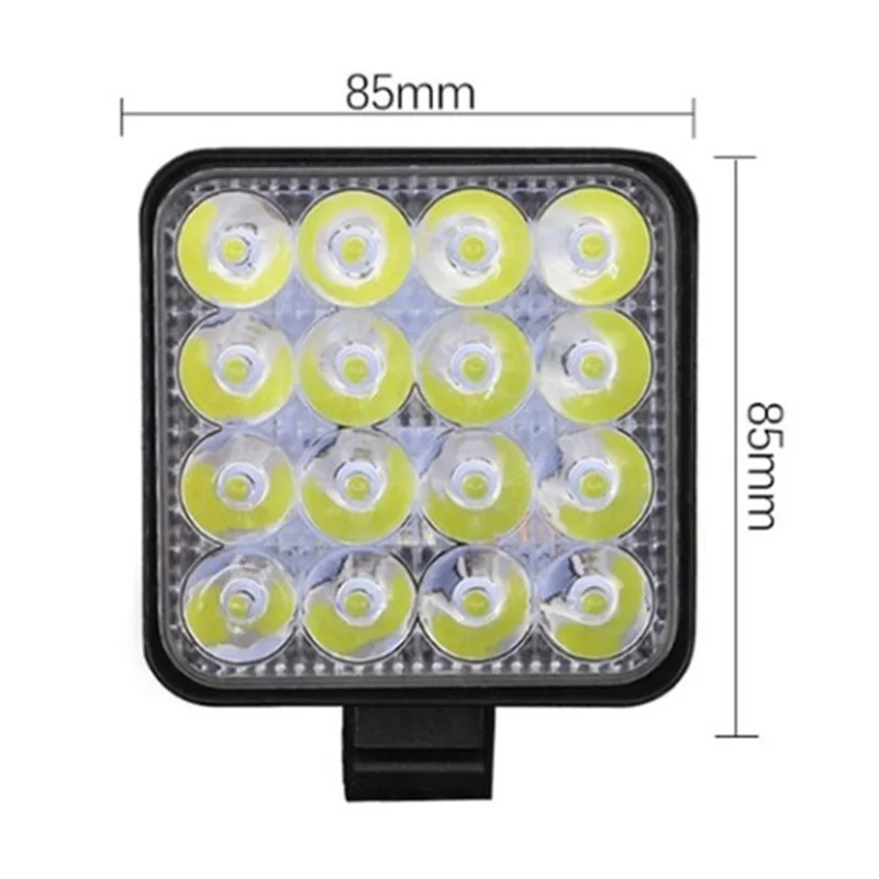 

Auto LED working light mini square 16 light 48W auxiliary refit headlight spot lamp