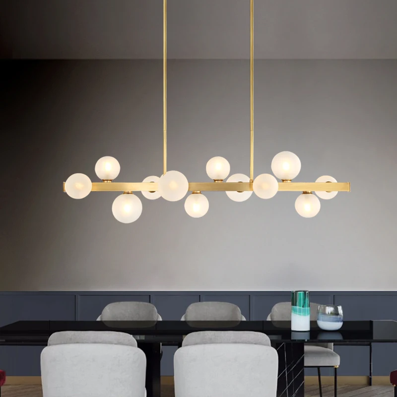 Светодиодный подвесной светильник в виде стеклянного шара современный дизайн