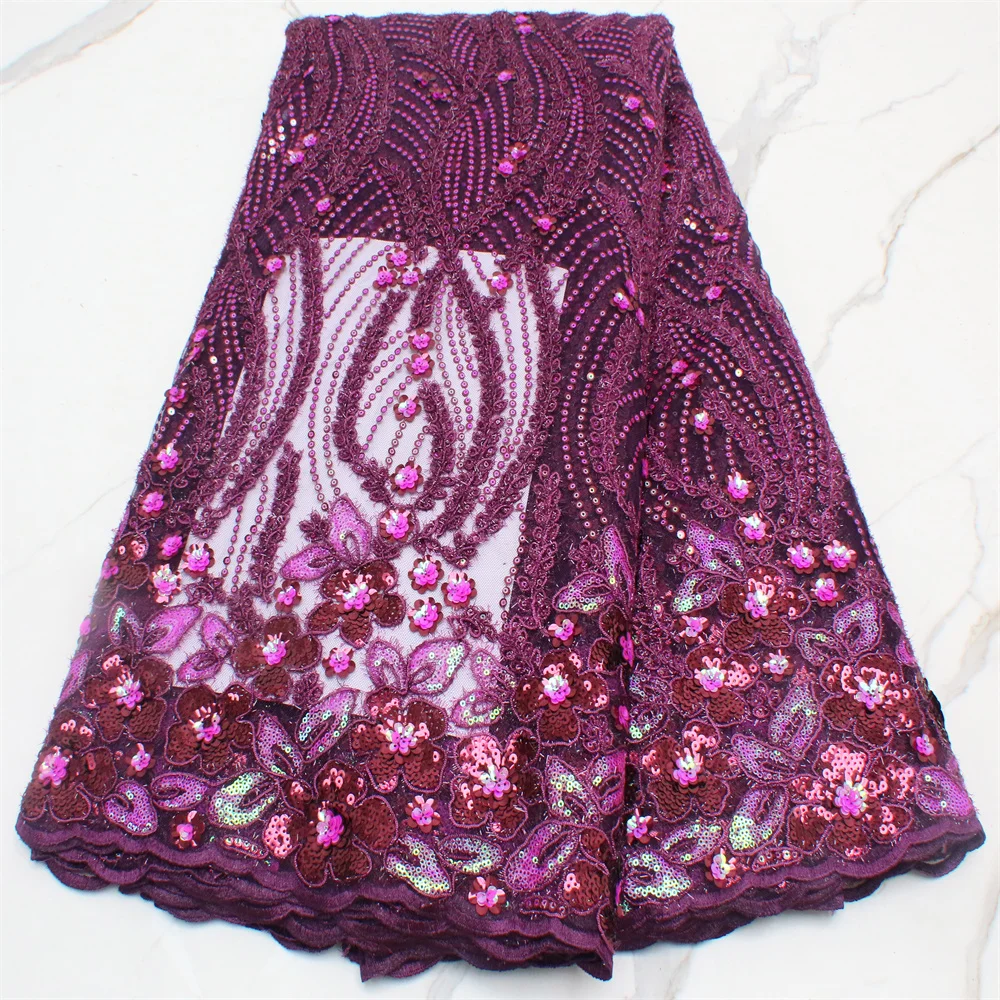 

2021 Latest French Tulle Nigerian Net Lace,African Mesh With Sequins Lace Fabric High Quality For Wedding Dress 4368B