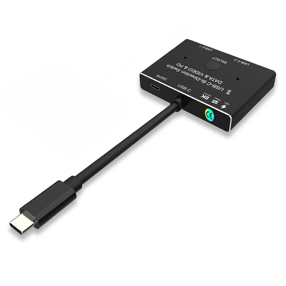 

USB 3,1 Gen 2 Type C ПЕРЕКЛЮЧАТЕЛЬ сплиттер 8K 10 Гбит/с передача данных 100 Вт Питание прилагается USB DC кабель питания