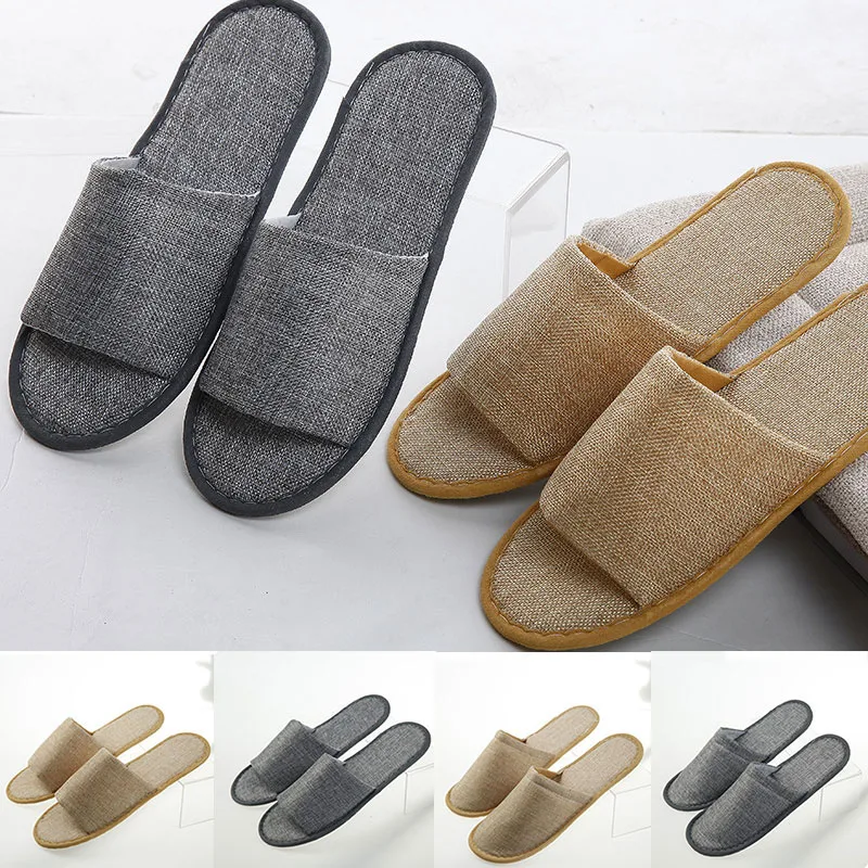 

1 Pair Simple Slippers House Shoes Hotel Travel Spa Disposable Slippers Home Guest Hotel Women Slippers Red White Solid Color