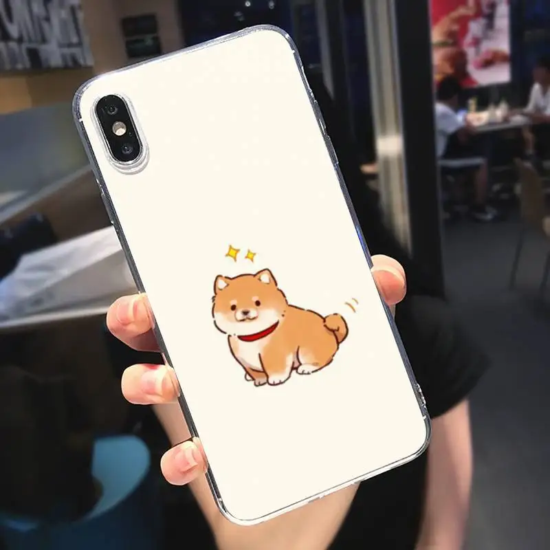 

Lovely animal Shiba Inu dog Phone Case Transparent soft For iphone 5 5s 5c se 6 6s 7 8 11 12 plus mini x xs xr pro max