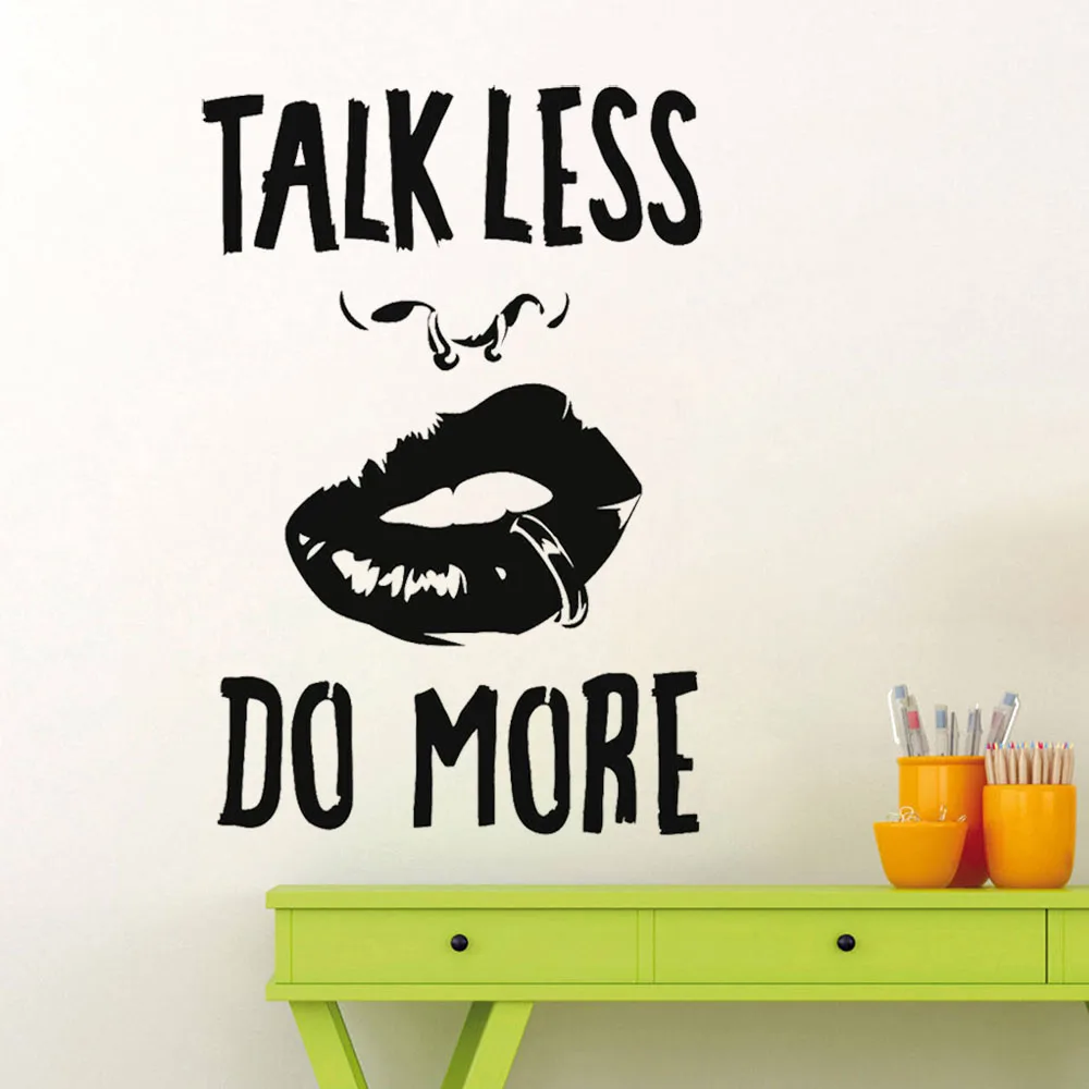 

Company Culture Vinyl Wall Decal Quote Talk Less Do More Girl Lips Piercing Stickers Office Wall Decor Bedroom Home Posters G920