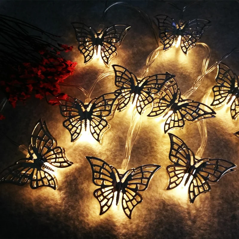 

Butterfly LED String Lights Christmas Leds Light for Child Bedroom Decoration Cute Insect Holiday Indoor Home Decors Kurtyna Led