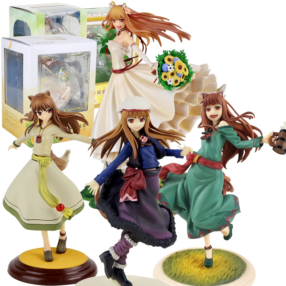 

Spice and Wolf Figure Toys Holo The Wise Girl in Wedding Dress Anime Beauty Model Dolls