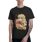Роза Версаля Оскар, мужская мода, футболка с коротким рукавом с рисунком из аниме Manga Lady Oscar футболка 100% хлопковая футболка одежда для детей