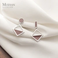 modian new 925 sterling silver trendy geometric asymmetry drop dangle earring for women ol style frosted earring fine jewelry