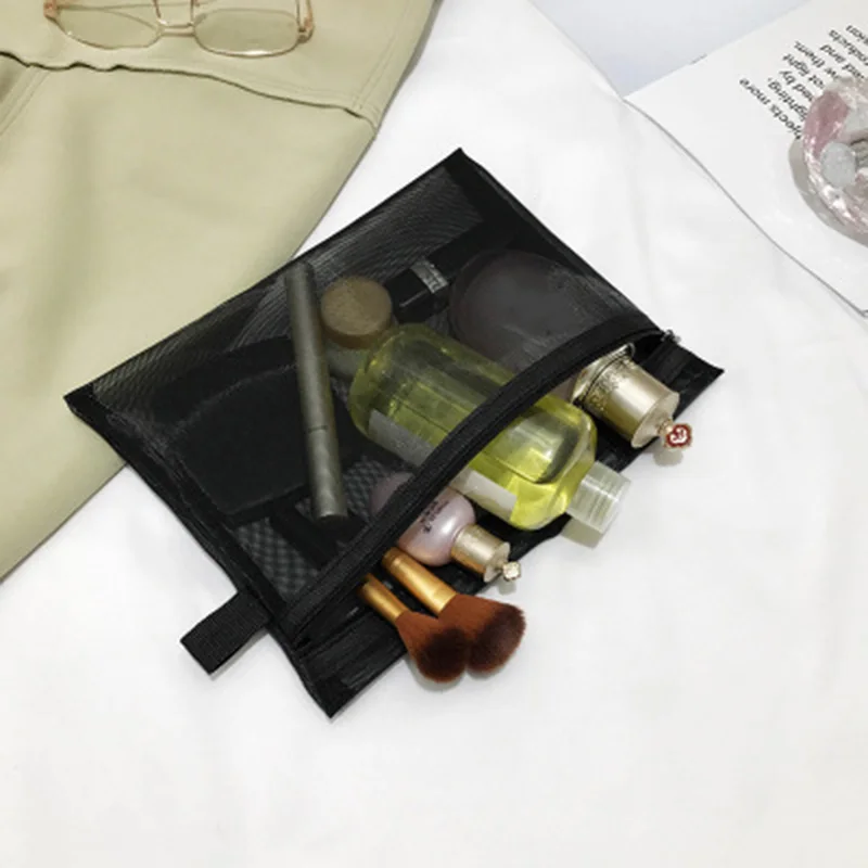 Женские косметички на молнии сетчатые сумки для макияжа пенал чехол путешествий
