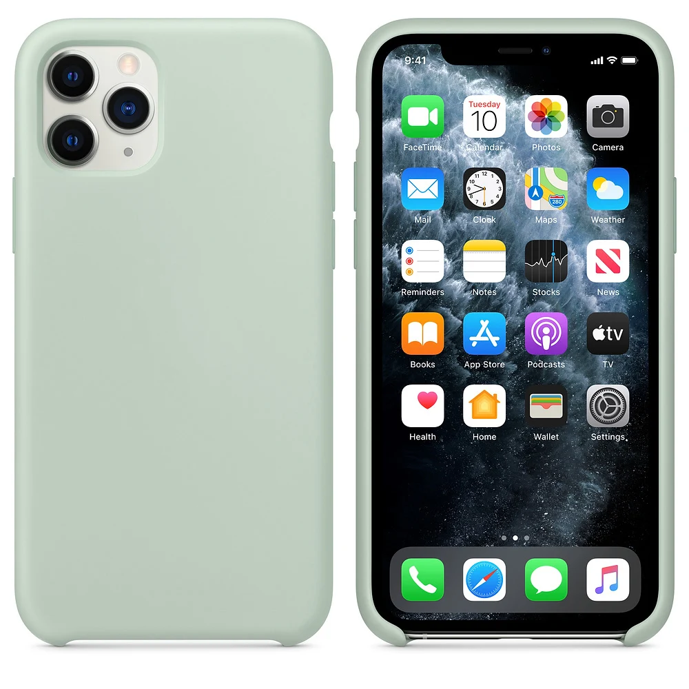Beryl Силиконовый чехол, роскошный тонкий мягкий чехол для IPhone 11 Pro Max, чехол xs max xr x 8 7 6s plus, чехол с логотипом, резиновый противоударный силикагель - Цвет: Beryl