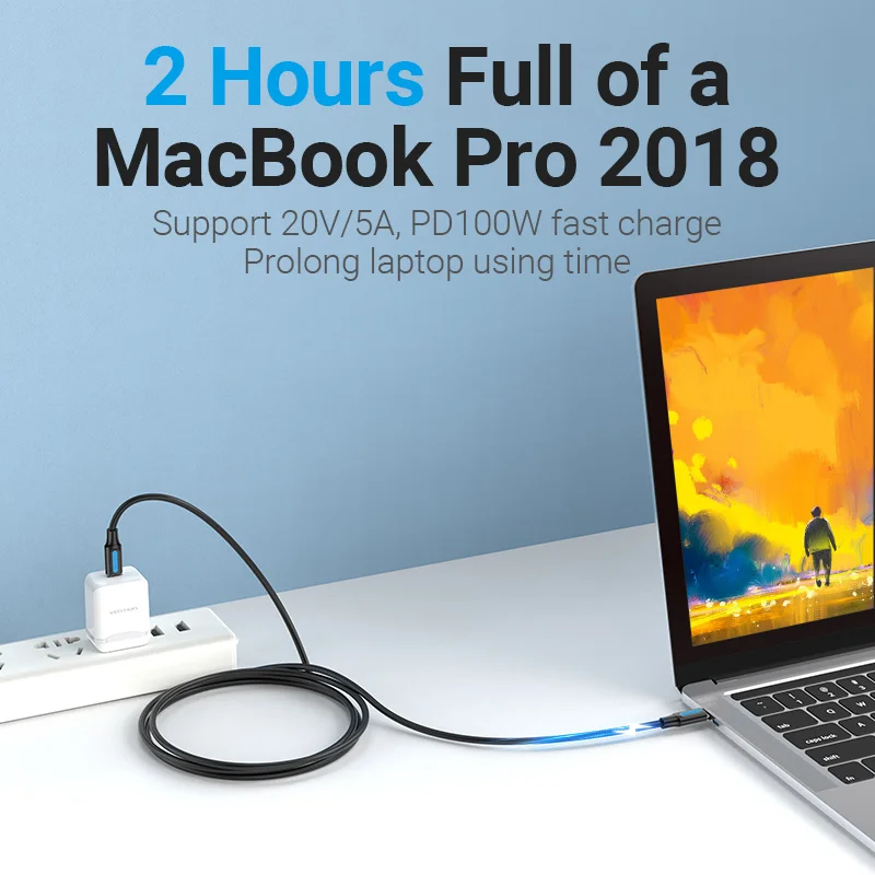 Кабель Vention usb-c/USB Type-C 100 Вт для Samsung S20 PD Macbook Pro поддержка быстрой зарядки 4 0 - купить