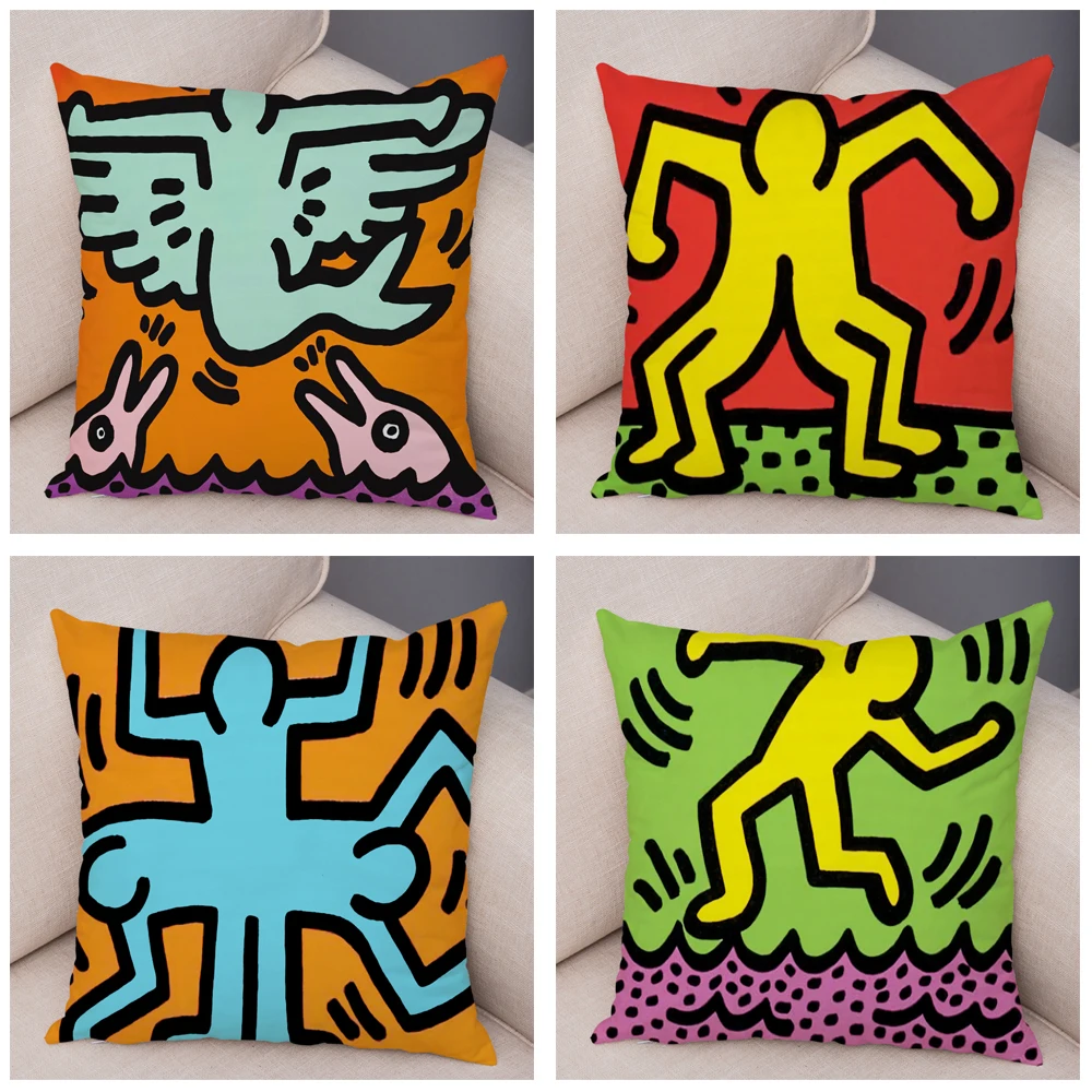 

Geometric Pillowcase Cushion Cover Decor Colorful Abstract Art Pillow Case Soft Plush Sofa Home Car 45x45cm cojines decorativos