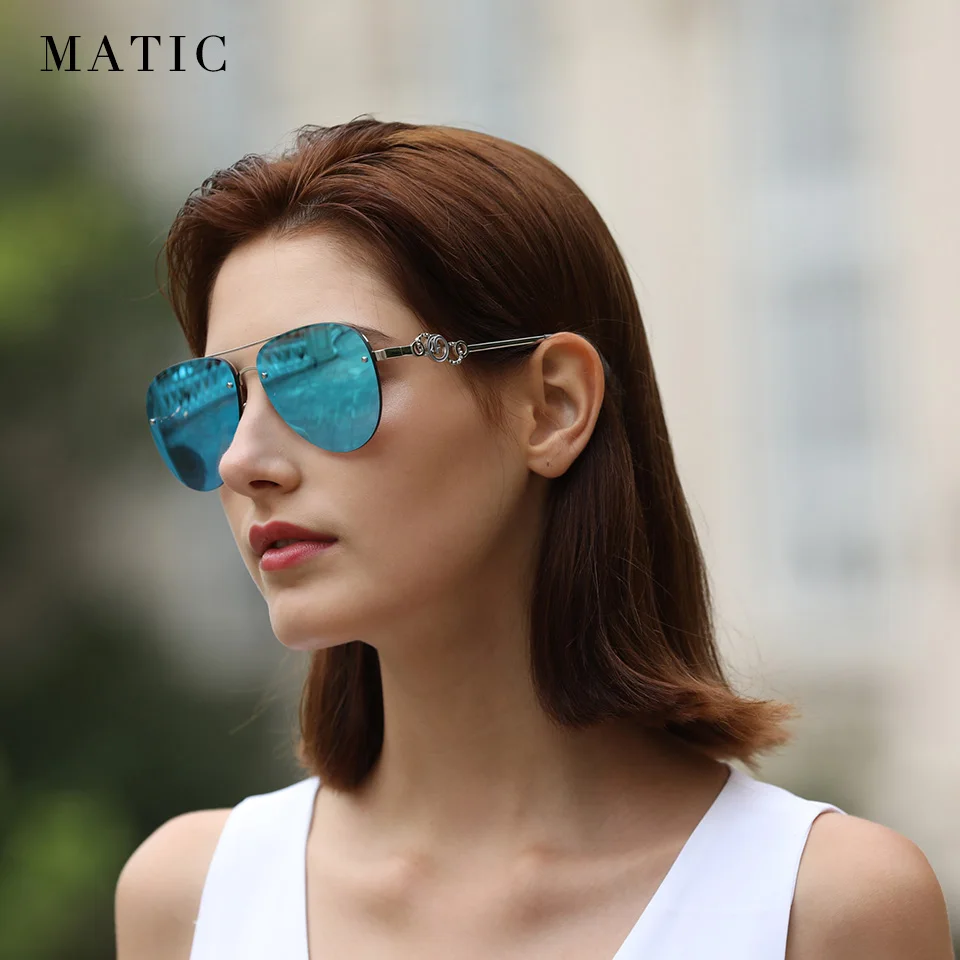 MATIC розовый без оправы винтажные Ретро женские качество солнцезащитных очков