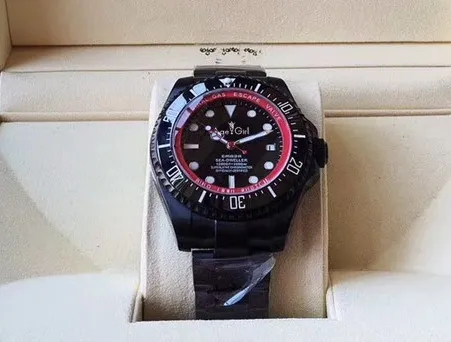 

Classic New Men Ceramic Bezel Stainless Steel Automatic Mechanical Full Black Red Sapphire Sport Limited Watch 44mm AAA+