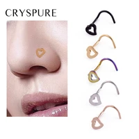 1pc women stainless steel nostril nose clip small hoop open nose stud body jewelry femme fake piercing jewelry ladies