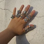 Модные стильные новые кольца в виде цветов и ангелов для женщин в стиле хип-хоп, увеличенные серебряные кольца на палец, оптовая продажа ювелирных изделий
