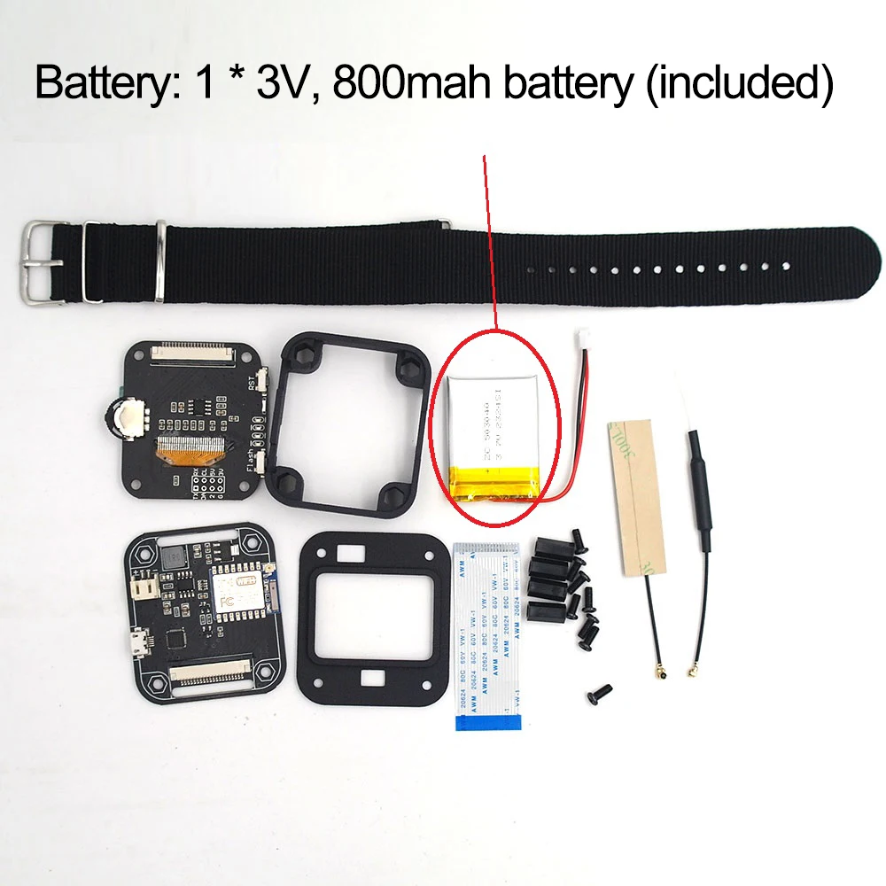 Часы DSTIKE Deauther V2 носимая макетная плата ESP8266 с браслетом и аккумулятором 800 мА · ч