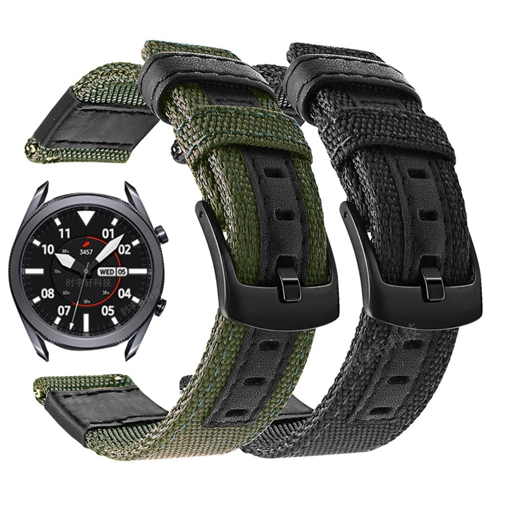 

For Samsung Galaxy Watch 3 41mm 45mm 46mm 42mm Active 2 Gear S3 Frontier Band 22mm Nylon Strap Bands for Huawei Watch GT 2 2e