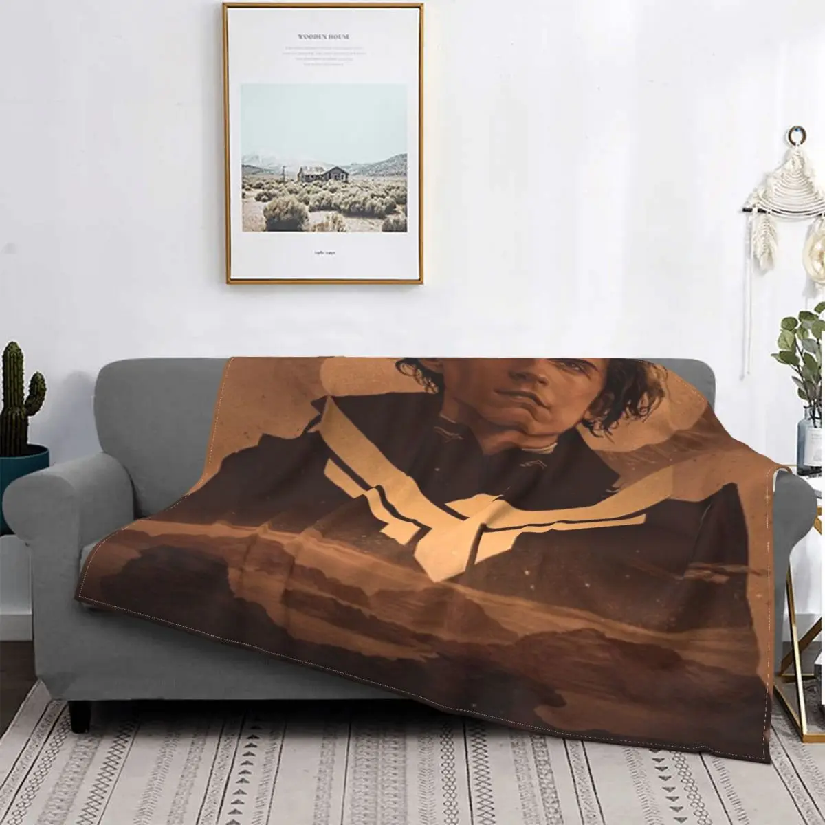 

Dune 2021-Manta a cuadros para cama, manta de Anime con capu, toalla de playa de lujo