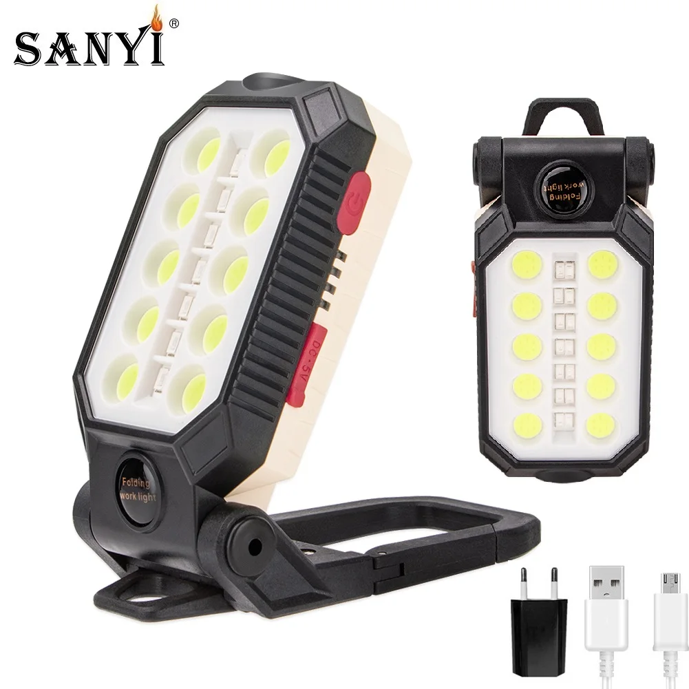 Светодиодный фонарик COB с зарядкой от USB магнисветильник рабочий светильник