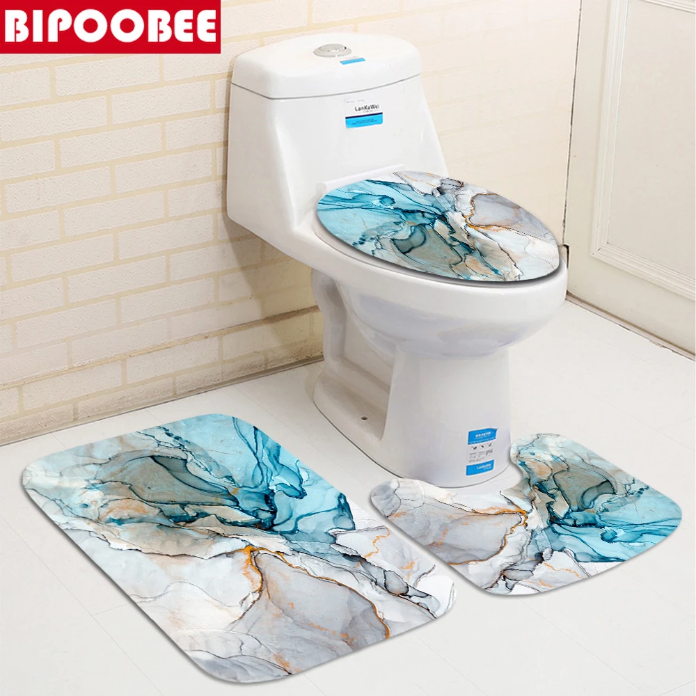 Красочные мраморные занавески для душа ванной комнаты набор из ткани с 12