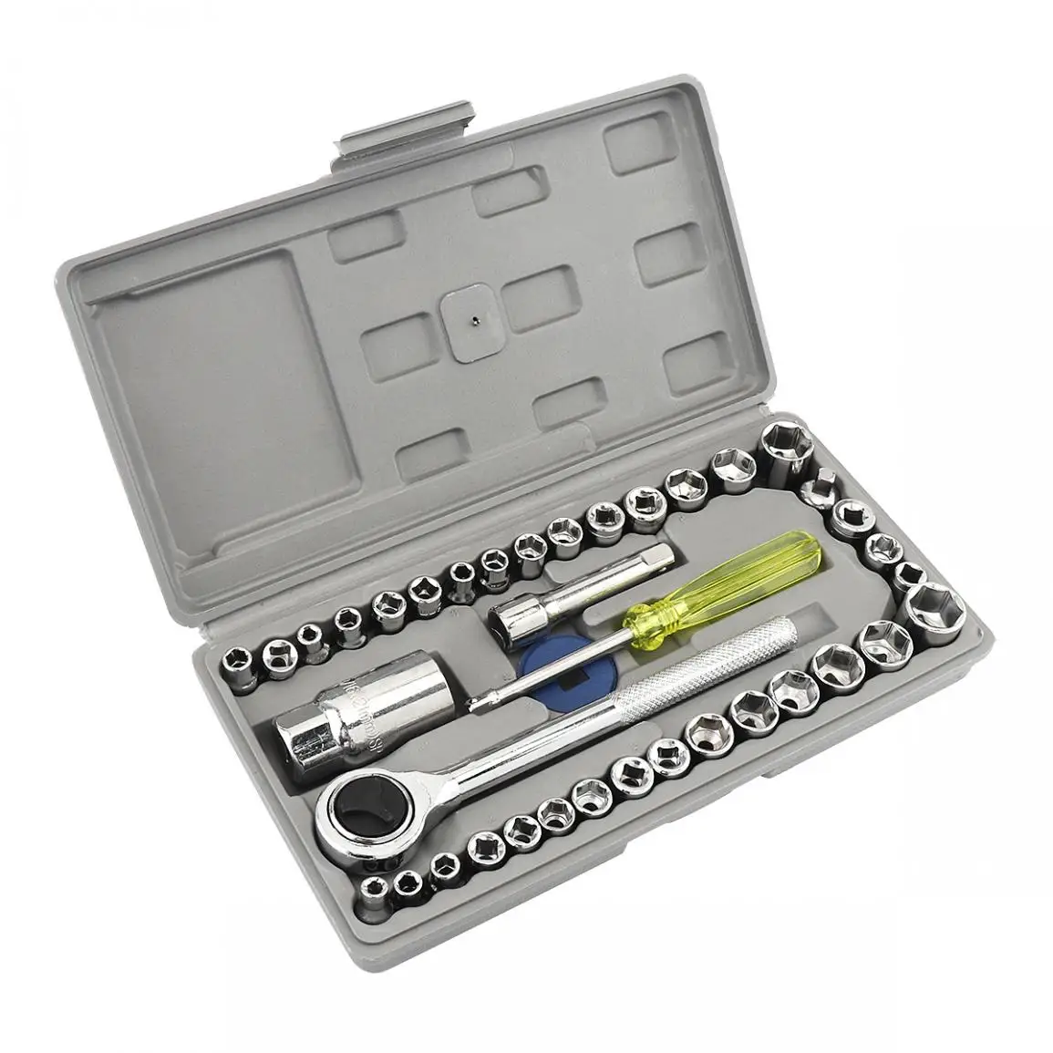 

40pcs/set Metal Combination Tools Set Sleeve Ratchet Wrench Batch Head for Bicycle Motorcycles Car Repair Kit Tool Box