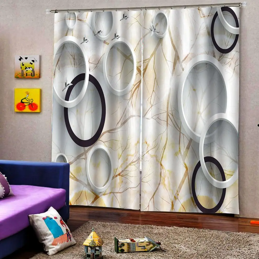 Светонепроницаемые занавески для спальни 3D оконные роскошные декоративные