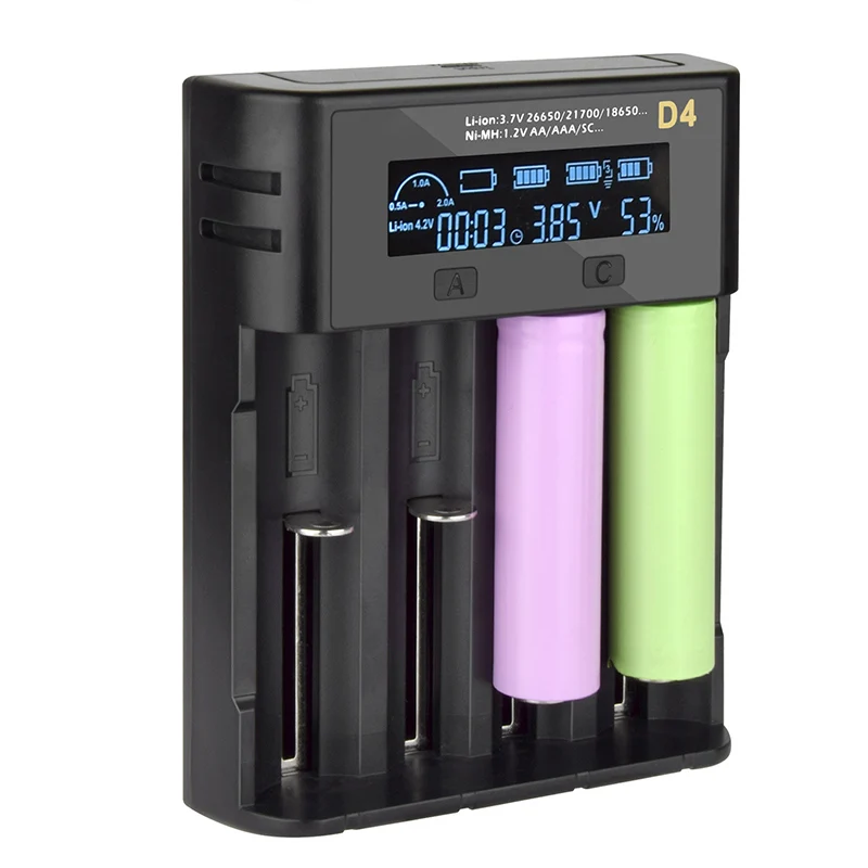 4 слота USB smart LCD дисплей 3 7 V литиевое зарядное устройство для батарей 21700 18650 16340 14500