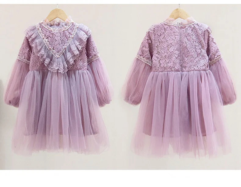 Праздвечерние чные и свадебные платья для девочек Осенняя детская одежда с