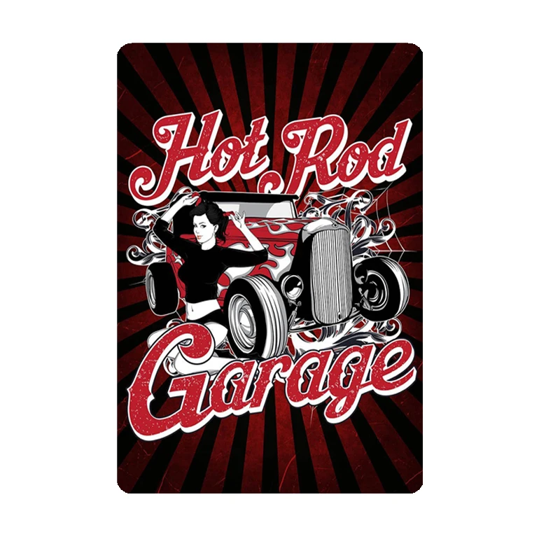 B HOT ROD табличка винтажная металлическая жестяная вывеска Бар Паб декоративные тарелки папа гараж наклейки на стену художественный плакат рождественские украшения для дома подарок MN35 - Цвет: B