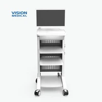 abs plastic table board and base endoscope cart with pallet and wires hidden design