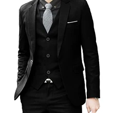 Повседневное Slim Fit Для мужчин костюм из трех 3 предмета свадебный