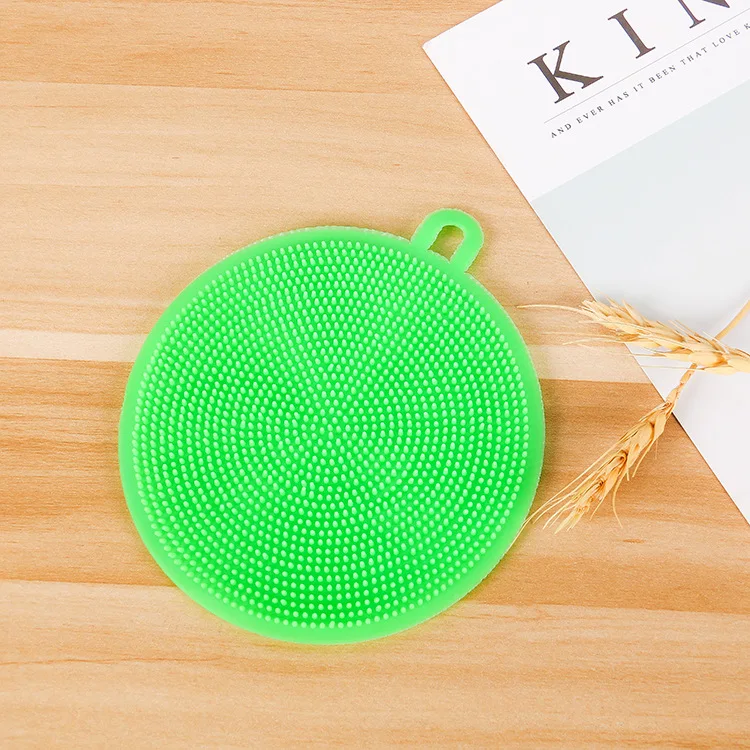 

1PC Multi-function Color Silicone Sponge Dishwashing Brush Kitchen Household Double-Sided Cleaning Brush Dish Cloth Decontaminat