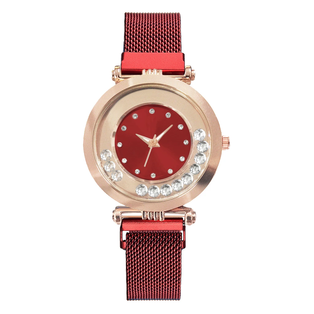 Женские кварцевые часы с магнитной застежкой из нержавеющей стали|Женские