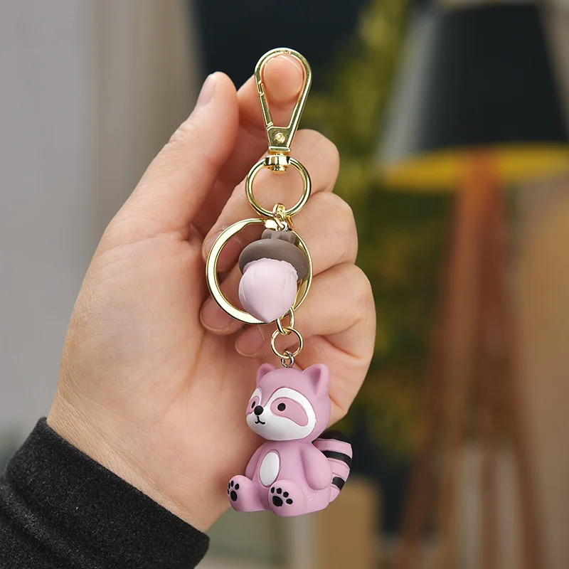 Корейский мультяшный брелок с маленькой куклой енота милый в стиле аниме для