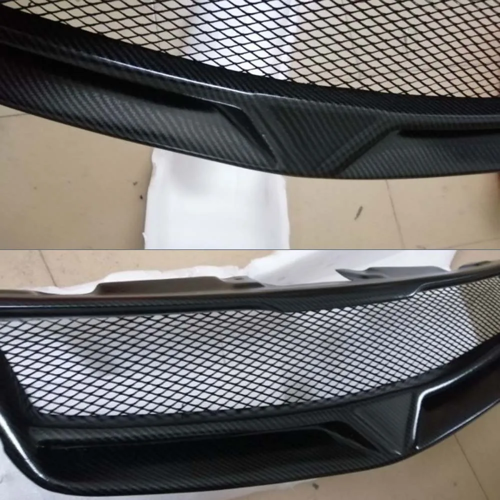 Подходит для 2009-2013 KIA Forte Carbon Fiber Black Car передний бампер сетка решетка Вокруг отделки гоночных Грилей