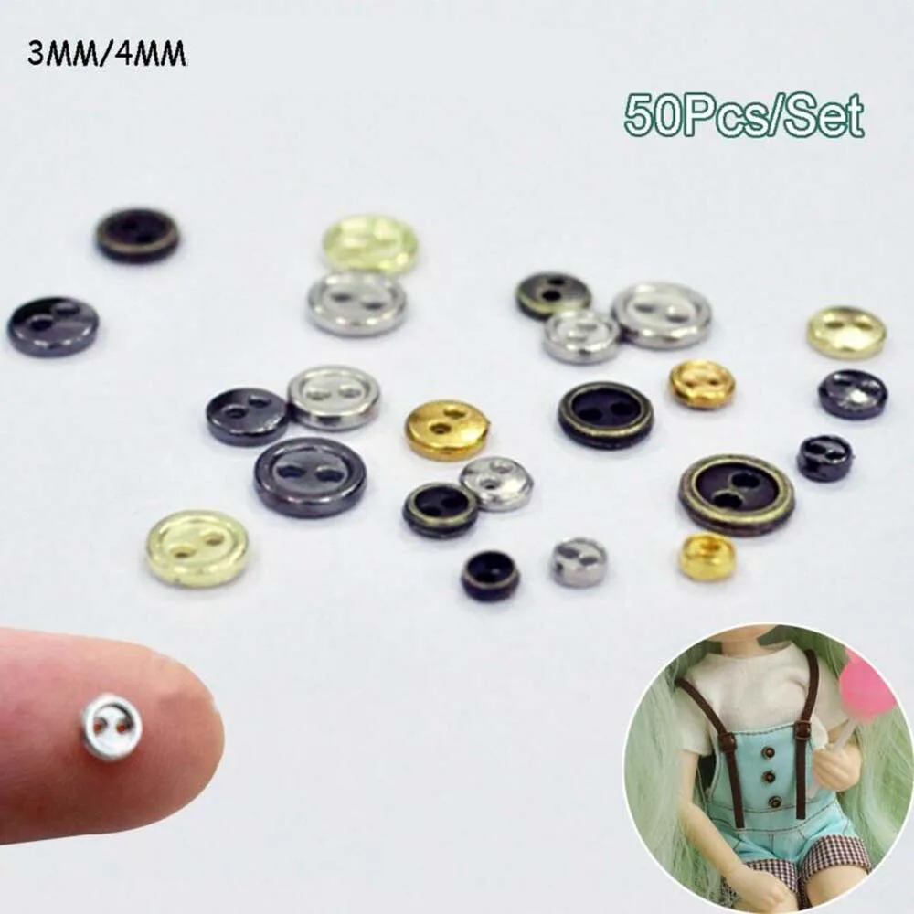50pcs 3mm Mini Doll Button DIY Handmade Sewing 2-Holes Flatback Scrapbooking Accessorie | Дом и сад