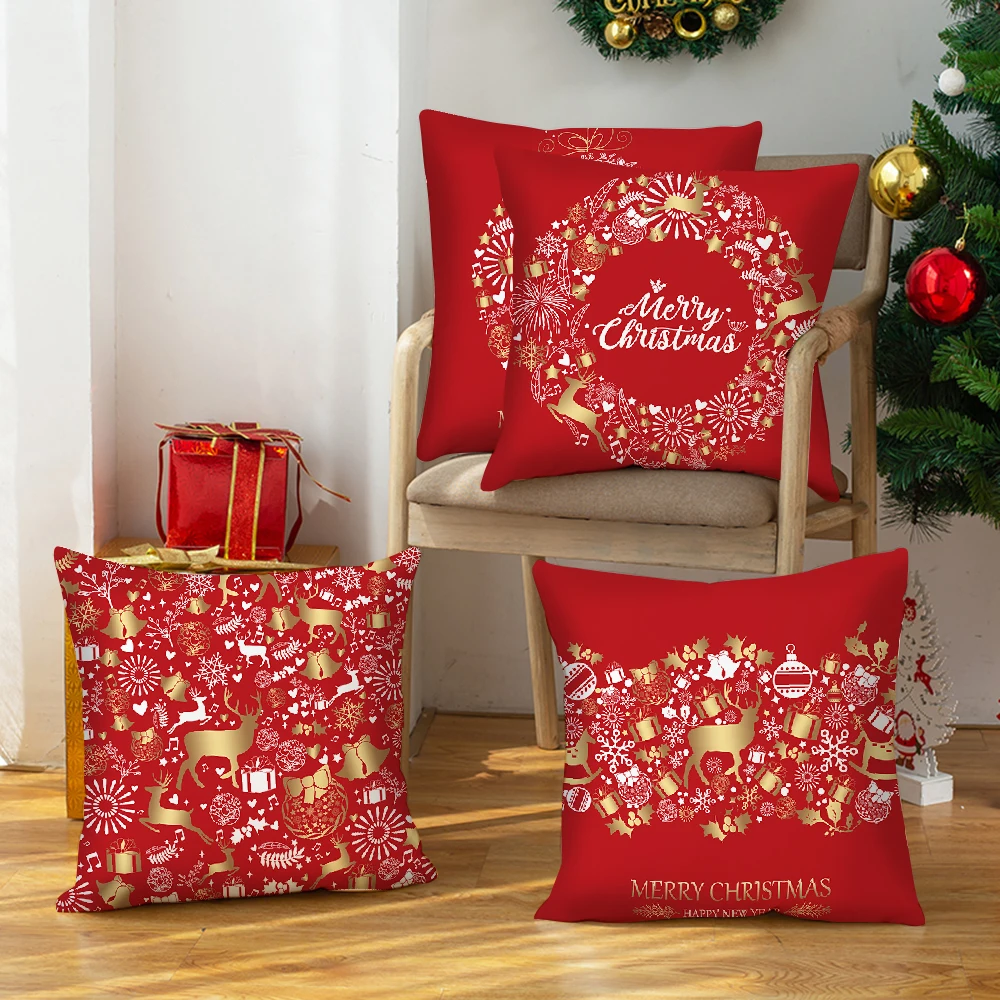 Счастливого Рождества Санта Клауса Рождественский Чехол на подушку автомобиля