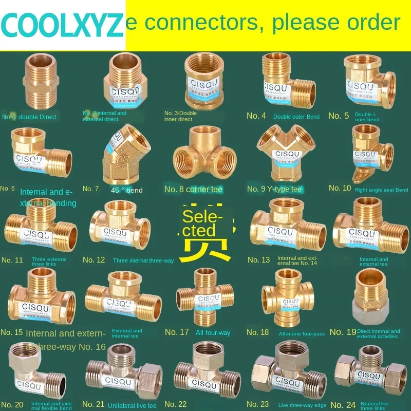 1/2 дюйма медный Тройник наружный и внутренний соединения провода двойной