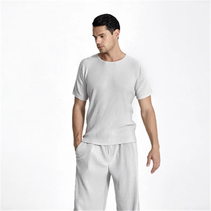 Miyake/плиссированный мужской топ с короткими рукавами футболка лето 2021 новый